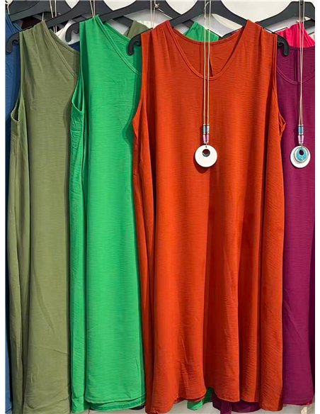 Ärmelloses, locker sitzendes Kleid mit Kragen