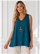Blusa amplia sin mangas con collar