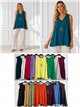 Blusa amplia sin mangas con collar