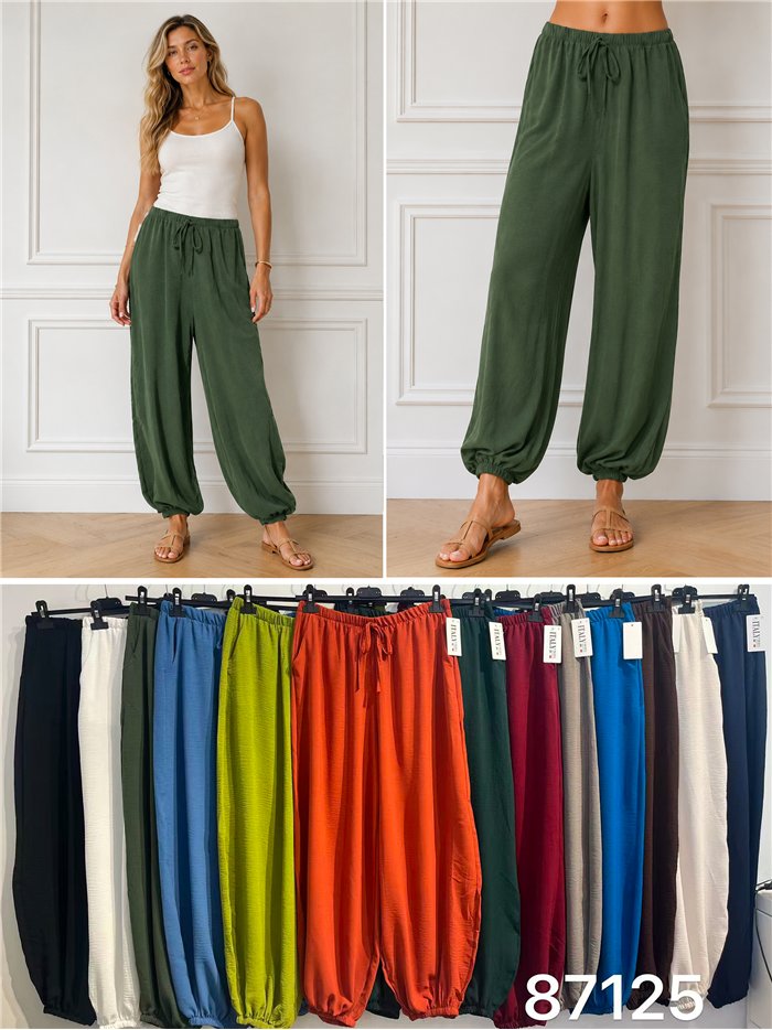 Pantalón bombacho liso