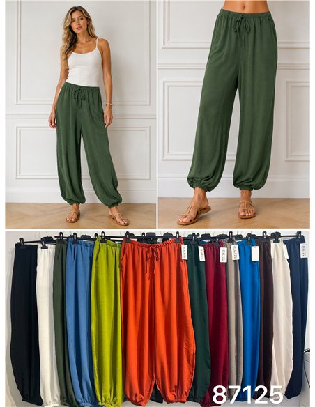 Pantalón bombacho liso