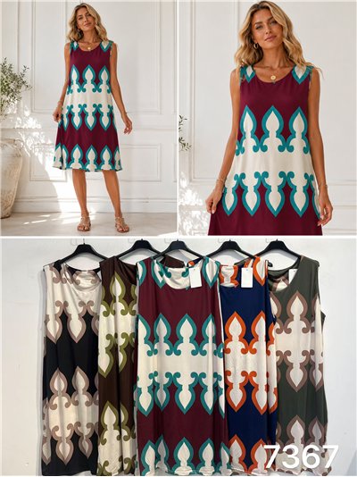 Vestido lycra estampado arabesco talla grande 2