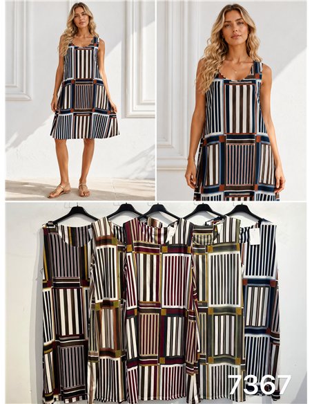 Vestido lycra estampado rayas talla grande
