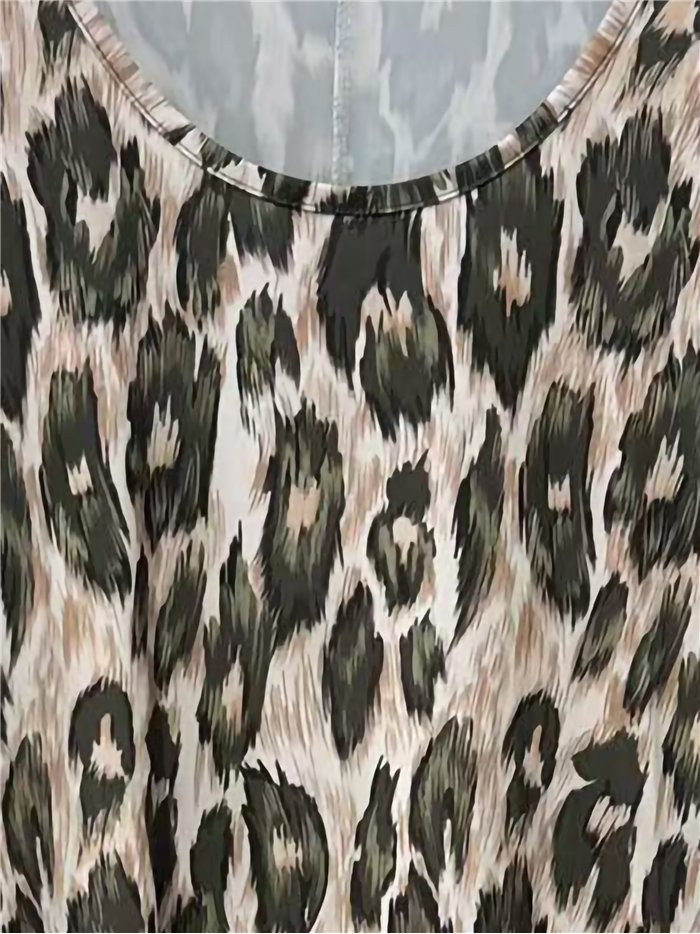 Ärmelloses Lycra-Kleid mit Leopardenmuster in Übergröße