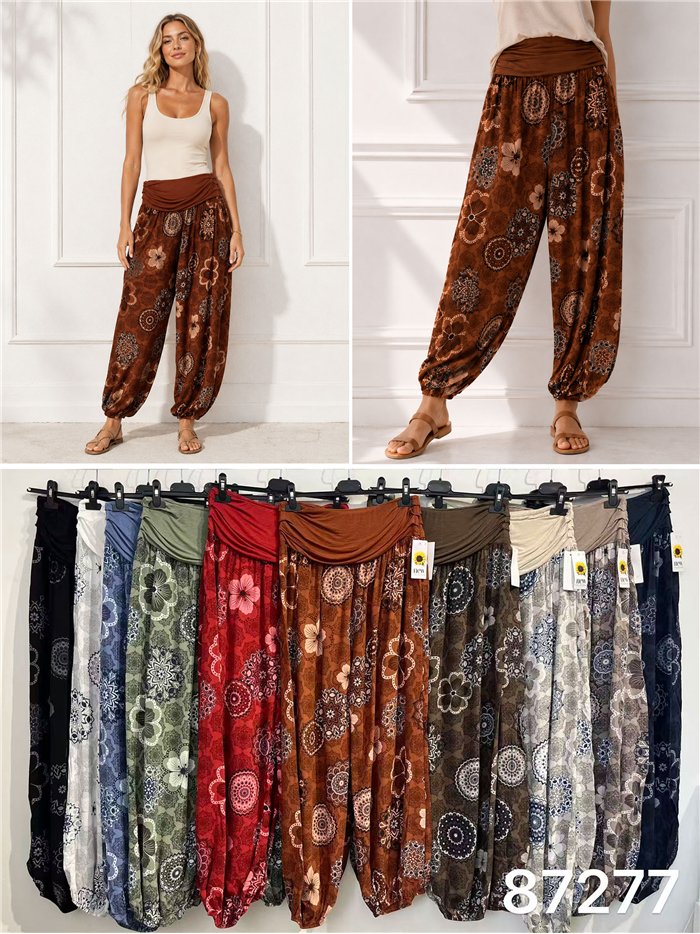 Pantalón bombacho estampado mandala