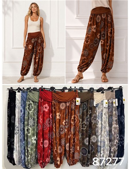 Pantalón bombacho estampado mandala
