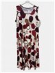 Vestido midi lycra sin mangas estampado lunares talla grande
