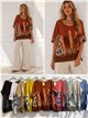 Blusa amplia efecto lino estampada flores