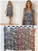 Sleeveless leopard print lycra dress with ruffle