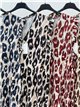 Sleeveless leopard print lycra dress with ruffle