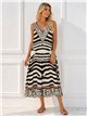 Zebra print lycra midi dress