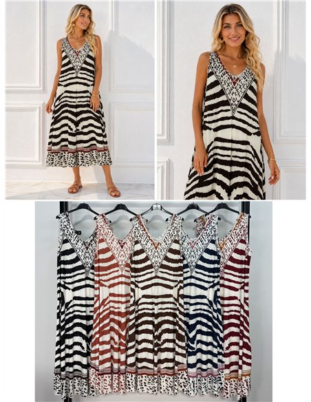 Zebra print lycra midi dress