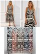 Zebra print lycra midi dress