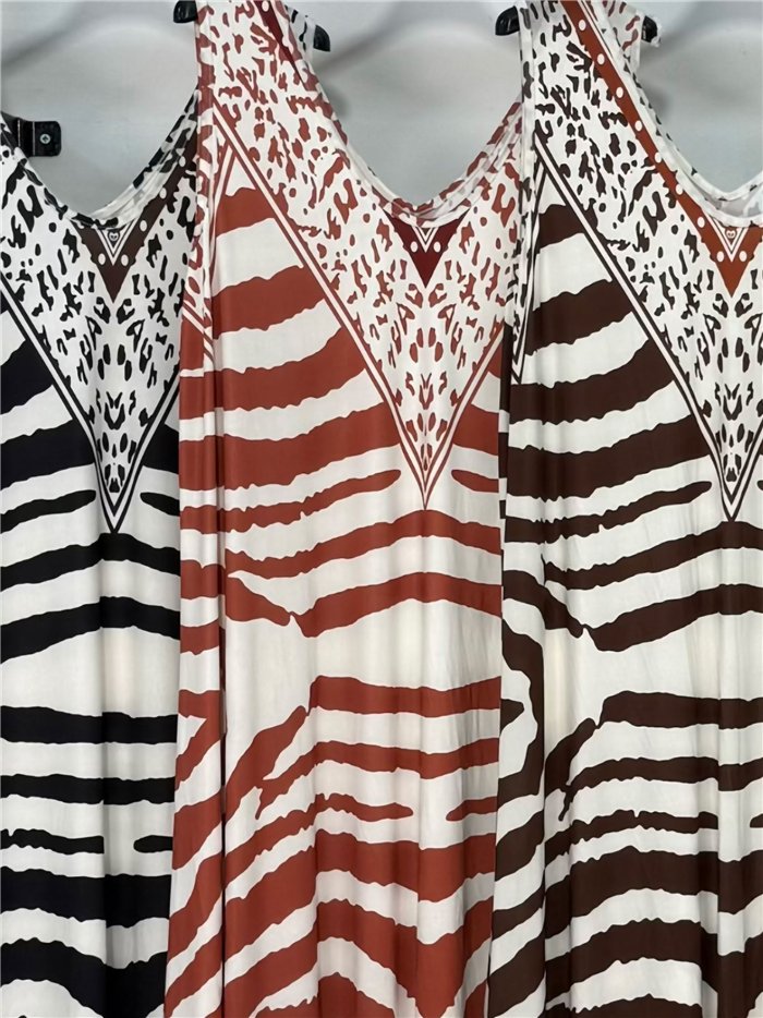 Zebra print lycra midi dress