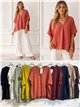 Blusa amplia cuello pico