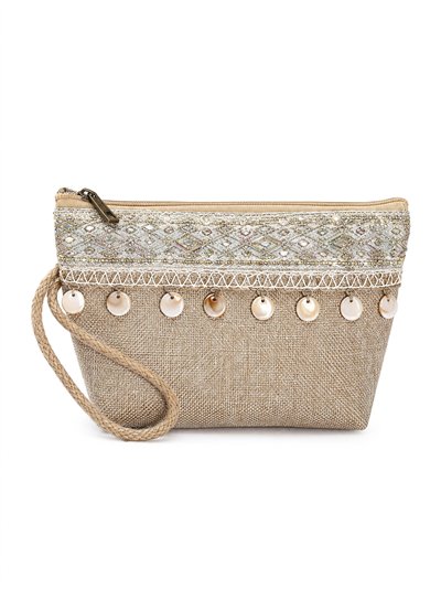 Neceser boho con abalorios colgantes