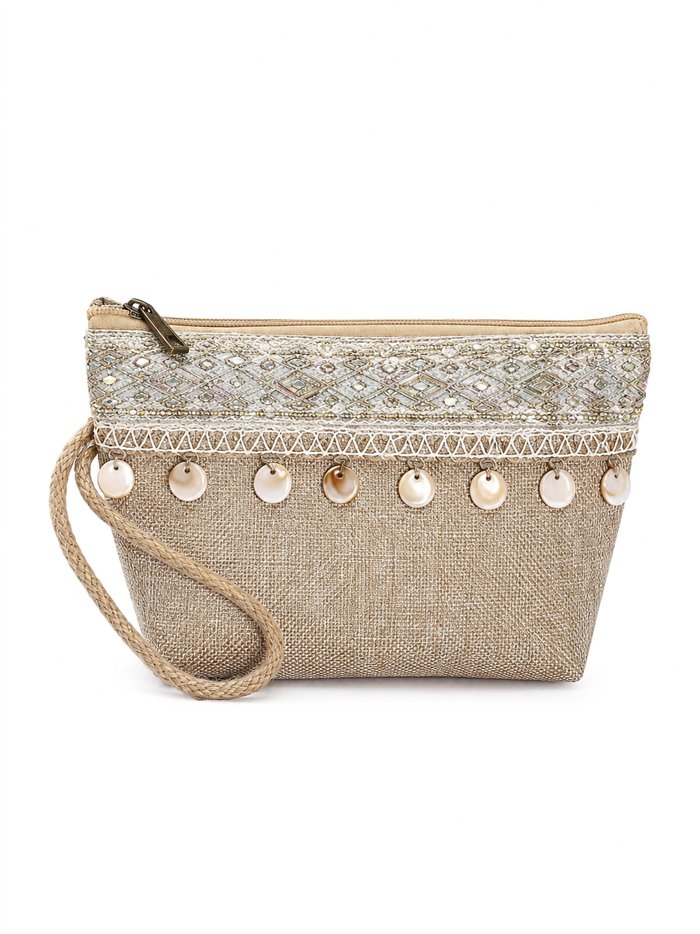 Neceser boho con abalorios colgantes