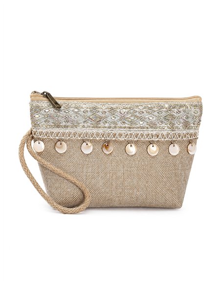 Neceser boho con abalorios colgantes