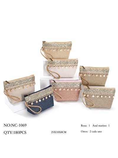 Neceser boho con abalorios colgantes 2