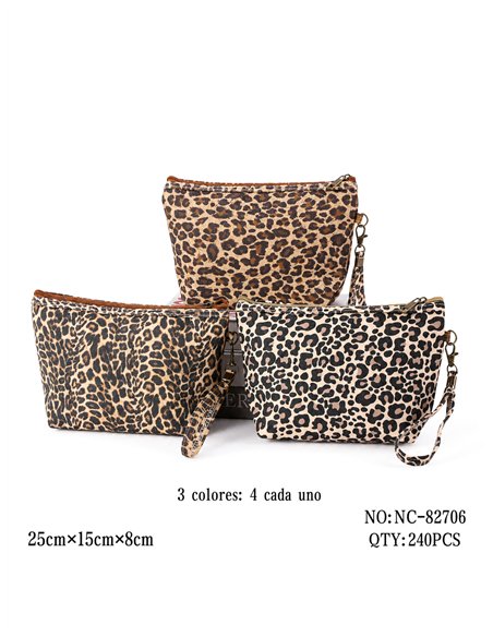 Neceser canvas estampado leopardo