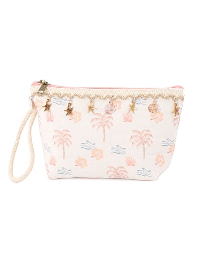Neceser canvas tropical con conchas colgantes