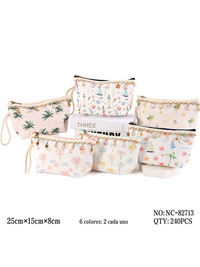 Neceser canvas tropical con conchas colgantes 2