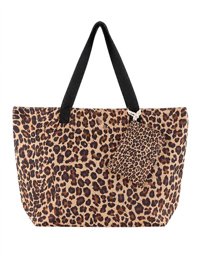 Bolso playa leopardo con neceser