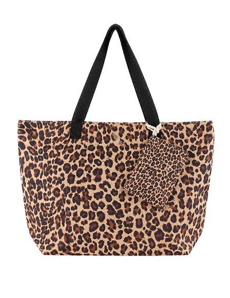 Bolso playa leopardo con neceser
