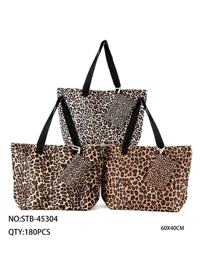 Bolso playa leopardo con neceser 2