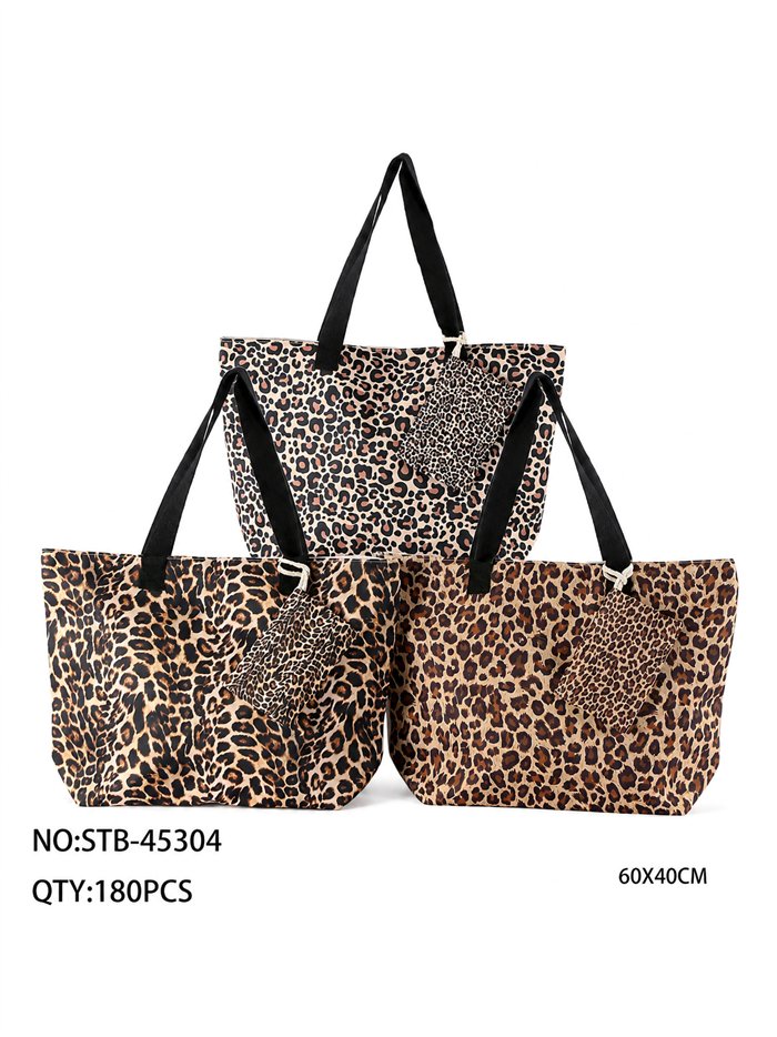 Bolso playa leopardo con neceser
