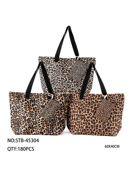 Bolso playa leopardo con neceser