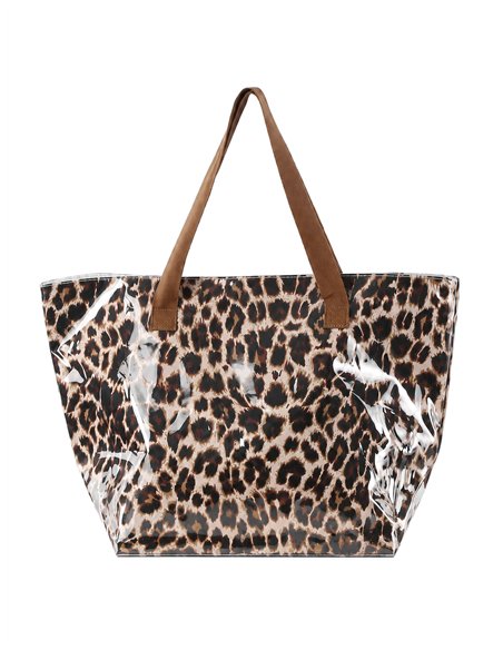 Bolso playa vinilo leopardo
