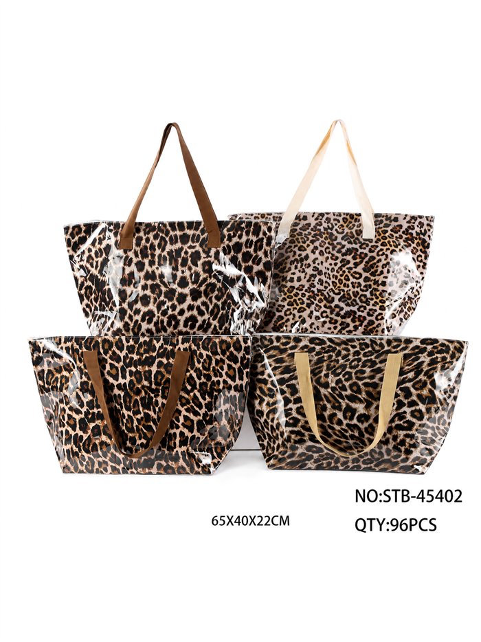 Bolso playa vinilo leopardo