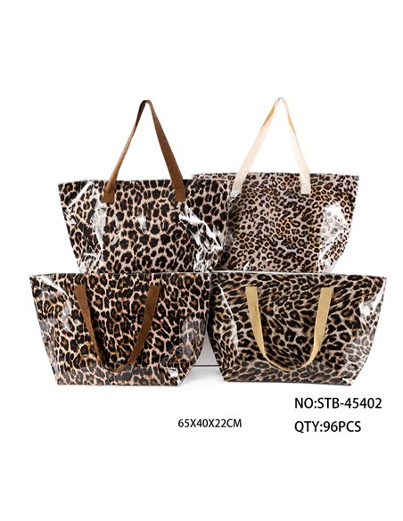 Bolso playa vinilo leopardo