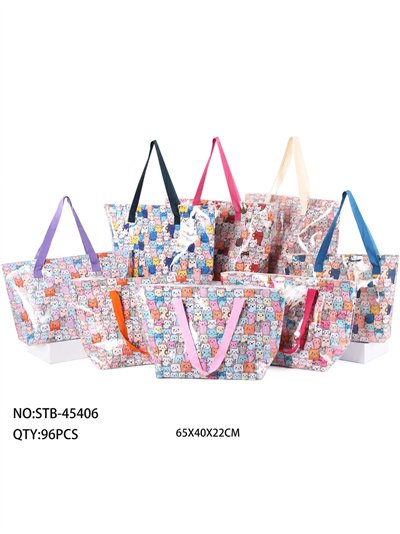 Bolso playa vinilo estampado gatos 2