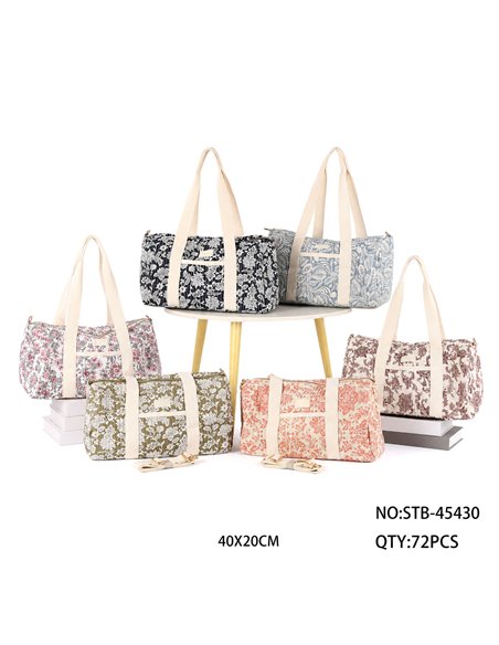 Bolso de viaje acolchado floral