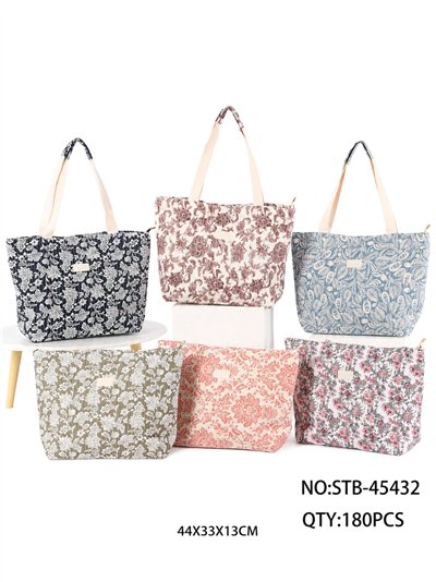 Bolso shopper acolchado floral 2