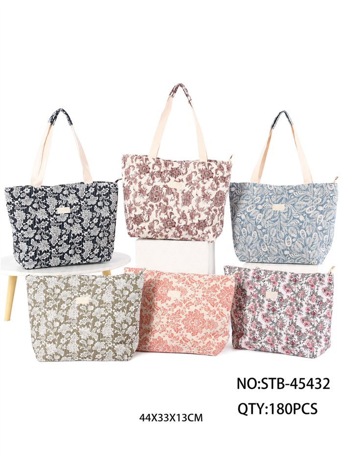 Bolso shopper acolchado floral
