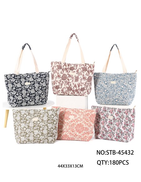 Bolso shopper acolchado floral