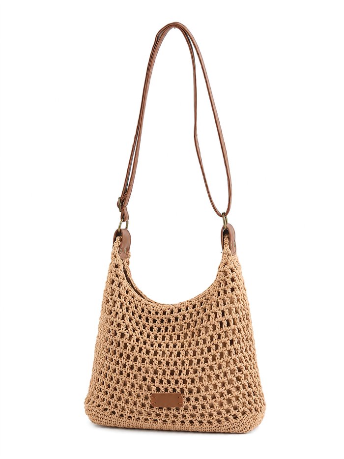 Bolso bandolera de crochet calado