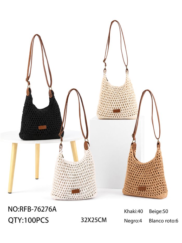 Bolso bandolera de crochet calado