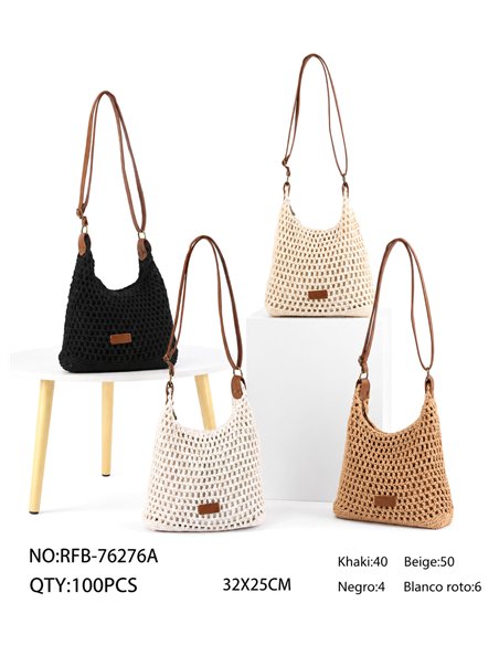 Bolso bandolera de crochet calado