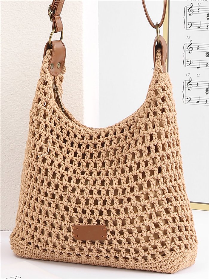 Bolso bandolera de crochet calado