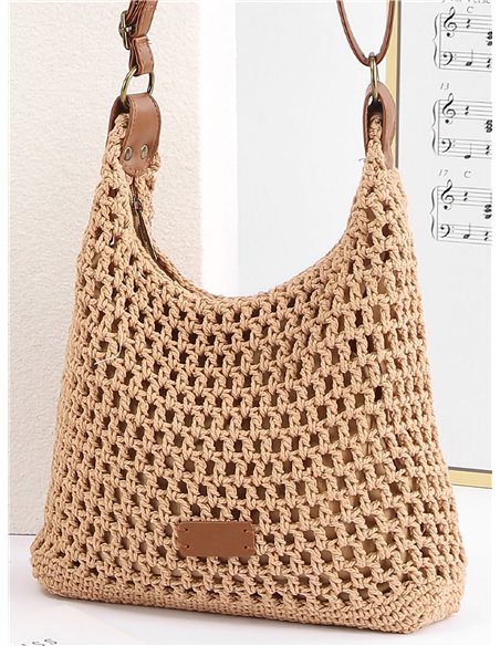 Bolso bandolera de crochet calado