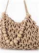 Bolso de hombro macramé con abalorios