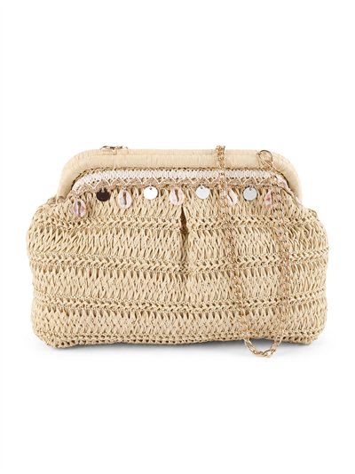 Bolso de mano de rafia con conchas