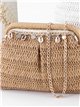 Bolso de mano de rafia con conchas