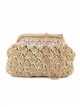 Bolso de mano de rafia con crochet y abalorios