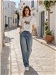 T-Shirt mit kleinem Lamm-Hundemotiv