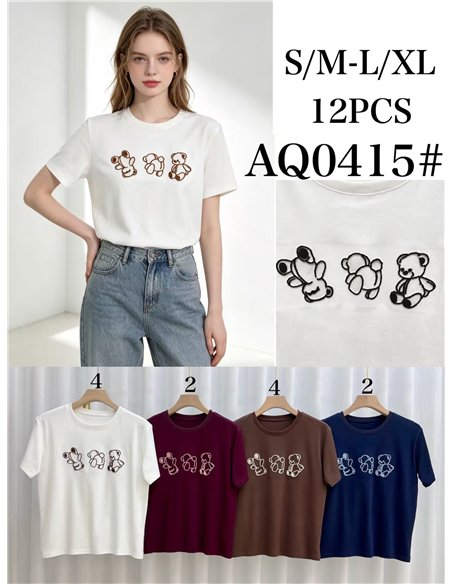 T-Shirt mit geprägten Teddybären